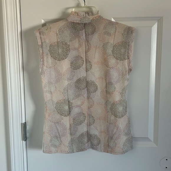 Alex Marie Short Sleeve Button Blouse Butterfly Pink Gray Ivory Size 6 - Picture 4 of 8